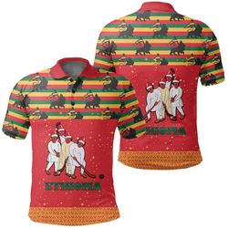 Ethiopia Christmas Genna Polo Shirt - Colorful Style, African Polo Shirt For Men Women