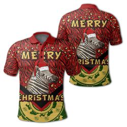 Christmas Zebra Polo Shirt, African Polo Shirt For Men Women