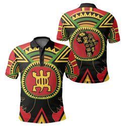 Adinkra Denkyem Polo Shirt, African Polo Shirt For Men Women