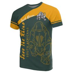 South Africa Rhino Tee Vera Style, African T-shirt For Men Women