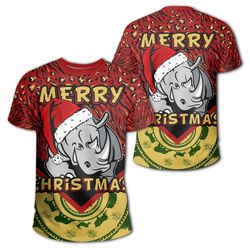 Christmas Rhinoceros T-Shirt, African T-shirt For Men Women