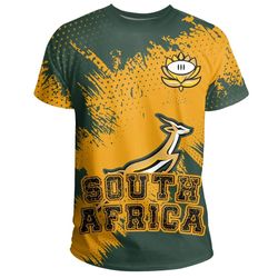 South Africa Springbok Tee Vincent Style, African T-shirt For Men Women