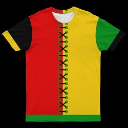 Rasta Colorblock T-shirt, African T-shirt For Men Women