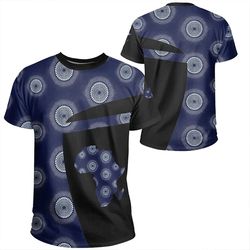 Ankara Cloth - Blue Dots Tee - Sport Style, African T-shirt For Men Women