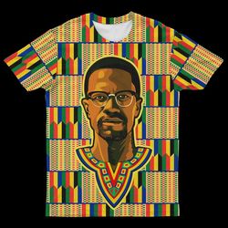 MALCOLM X Kente T-shirt, African T-shirt For Men Women