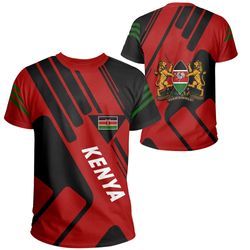 Kenya Tee Coat Of Arms KT Rolster Style 01, African T-shirt For Men Women