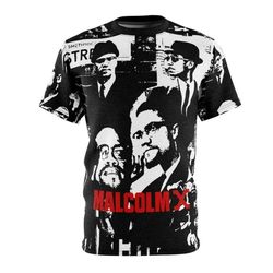 Malcolm X White Infinite Tee, African T-shirt For Men Women