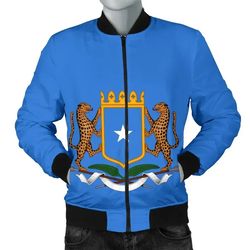 Somalia Coat Of Arms Flag Men's Bomber Jacket, African Bomber Jacket For Men Women