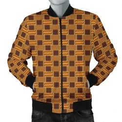 Kente Cloth - Bonwire Style Bomber Jacket, African Bomber Jacket For Men Women