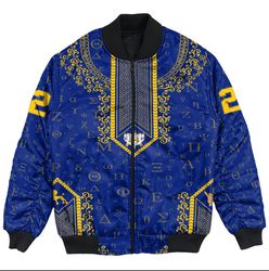 Sigma Gamma Rho Floral and Greek Letter Pattern Bomber Jackets, African Bomber Jacket For Men Women