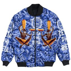 Zeta Phi Beta Style Painting and Pattern Africa Bomber Jackets, African Bomber Jacket For Men Women