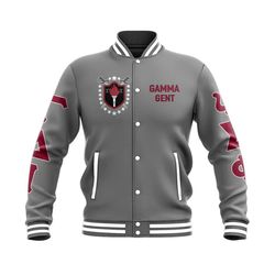 Gamma Delta Iota 1974 Grey Baseball Jacket, African Baseball Jacket For Men Women