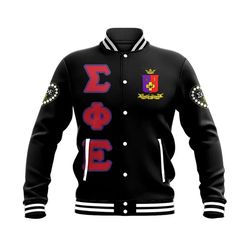 Sigma Phi Epsilon Letters Baseball Jacket, African Baseball Jacket For Men Women