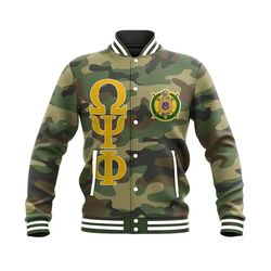 Military Thunder Bulldog Omega Psi Phi Baseball Jacket, African Baseball Jacket For Men Women