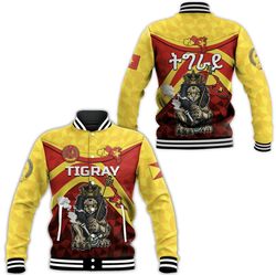 TIGRAY BASEBALL JACKET VIBES VERSION - POWERFUL LION, African Baseball Jacket For Men Women