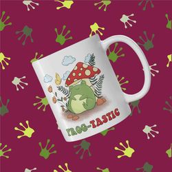 Frog Mug Frog-tastic Ceramic Frog Lover Gift Idea for her funny frog gift Cottagecore Mushroom Mug Funny Novelty Gift re