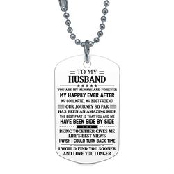 Dog tag to my husband gift, father day gift, christmas gift, necklace gift
