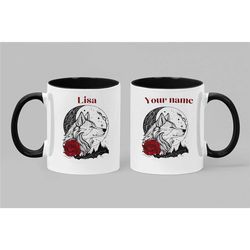 Personalised Wolf Coffee Mug Spiritual Animal Cup Birthday Gift For Her Animal Lovers Gift  Witch Coffee Mug Celestial C
