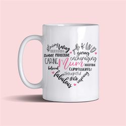 Mum Mug, Pink Handle, Gift Present Double Sided, Nanny,  Nana, Mummy, Mum, Mothers Day Gift