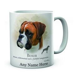 Personalised Boxer Dog Image On Ceramic Tea/Coffee Mug Ideal Gift