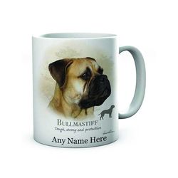 Personalised Bullmastiff Dog Ceramic Tea/Coffee Mug Ideal Gift