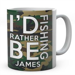 I'd Rather Be Fishing Personalised Mug Novelty Coffee Tea Ceramic Mug Present Fishing Gift Idea Secret Santa