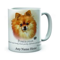 Personalised Pomeranian Dog Image On Ceramic Tea/Coffee Mug Ideal Gift