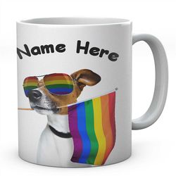 Jack Russell, Rainbow Funny LGBTQ Mugs, Novelty LGBT Mug, Gay Lesbian Gifts, Coffee Tea Cup, Gifts For her