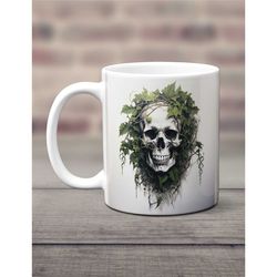 Skull Mug, Skull and Ivy Mug, Skull Coffee Mug, Skull Cup, Goth Mug, Human Skull Mug, Skull Coffee Cup, Skull Tea Cup