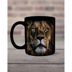 Lion Head, Lion Mug, Lion Gift, Cat Coffee Mug, Cat Lover Mug, Lion Lover Mug, Lion Head Mug, Big Cat Mug, Wild Cat Mug,