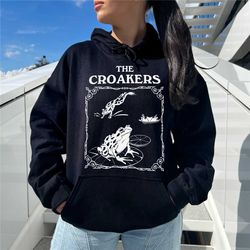 The Croakers - Unisex Hoodie, Cottagecore, Dark Academia, Trendy Gothic Frog, Goblincore Aeshtetic, Book Lover Gift