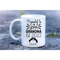Great Grandmother Mug, Pregnancy announcement, Great Grandma Mug,  Customised Mug, Personalised Gift, Custom Name,