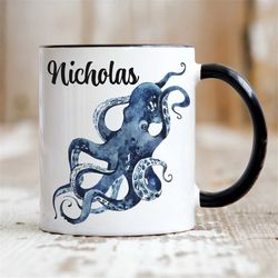 Octopus Mug - Personalised Blue Octopus Mug