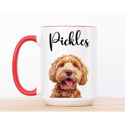 Personalized Pet Mugs Pet Art Custom Pet Portrait  Pet Photo Name Mug Dog Mug Dog Coffee Cup Dog Mom Mug Personalized Ca