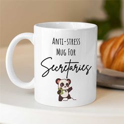 Secretary Mug, Panda Motif, Gift for Assistant, Coworker Birthday, Receptionist, Work Anniversary, Thank you, for her, W