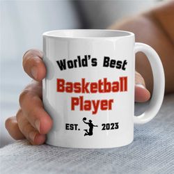 custom 'world's best basketball player' mug, personalized, with name, unique coach gift, fan, sports mug, birthday prese