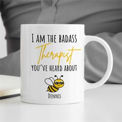 Custom Therapist Mug, Bee, Personalized Gift for Counselor, Family Therapy Appreciation, BCBA Thank you, CBT Birthday, A