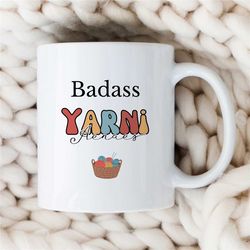 Custom Knitting gift idea for nana, Personalized Crochet mom mug, Customizable knitting cup, gift for crafter, unique gi