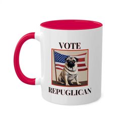 Vote Repuglican Mug, 11oz, Pug Lover Mug, White Elephant Gift Gift For Pug Owner, Funny Mug, Pug Decor, Gift For Her