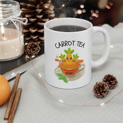 Carrot Tea, Carrot Mug, Ceramic Mug 11oz, Funny Gift, Gag Gift, White Elephant Gift, Carrot Lover Gift, Gift for Him