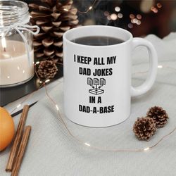 Dad Joke DADABASE Ceramic Mug 11oz Gag Gift White Elephant Fathers Day