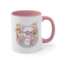 Milkshake Boba Lover Koala Accent Kawaii Aesthetic Coffee Mug, 11oz Friend Gift Trending