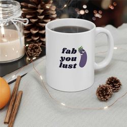 Fab You Lus Fabulous Love Rainbow Pride Ceramic Mug 11oz Gift Eggplant