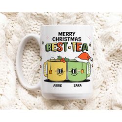 Custom Best Friend Mug, Bestie Christmas Cup Personalized, Best Friend Friendship mug, Friends Mug, Friend Christmas pre