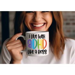 Neurodivergent Mug, ADHD like a boss Coffee Cup, Empowering Gift for ADHD Adults