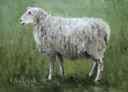Lamb painting original oil painting farm animals sheep painting