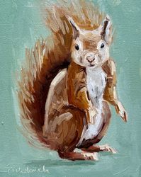 Squirrel Painting Animal Portrait Original Collectible Painting
