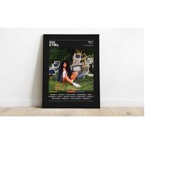 SZA Poster | CTRL Poster | SZA Tracklist Album Cover Poster / Album Cover Poster Print Wall Art, Custom Poster