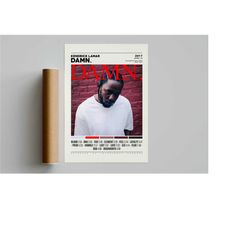 Kendrick Lamar DAMN. / Kendrick Lamar Posters / Damn Poster/ Album Cover Poster / Tracklist Poster Print Wall Art, Custo