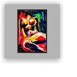naked woman painting print, naked woman wall art, bedroom canvas art, sensual photo wall decor, sensual photo art canvas